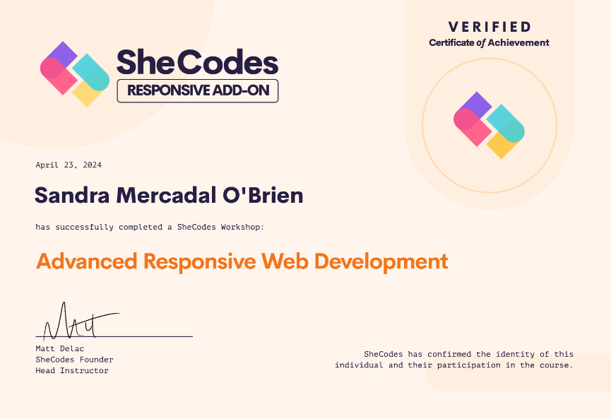 SheCodes Responsive coding course for women